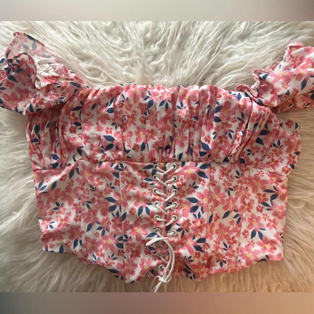 Princess Polly Pink and White Floral Dress